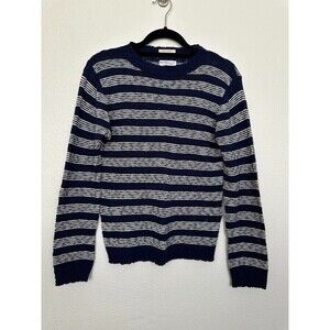 GANT RUGGER The Slubber Sweater Navy Striped Knit Nautical Fisherman Men's XS